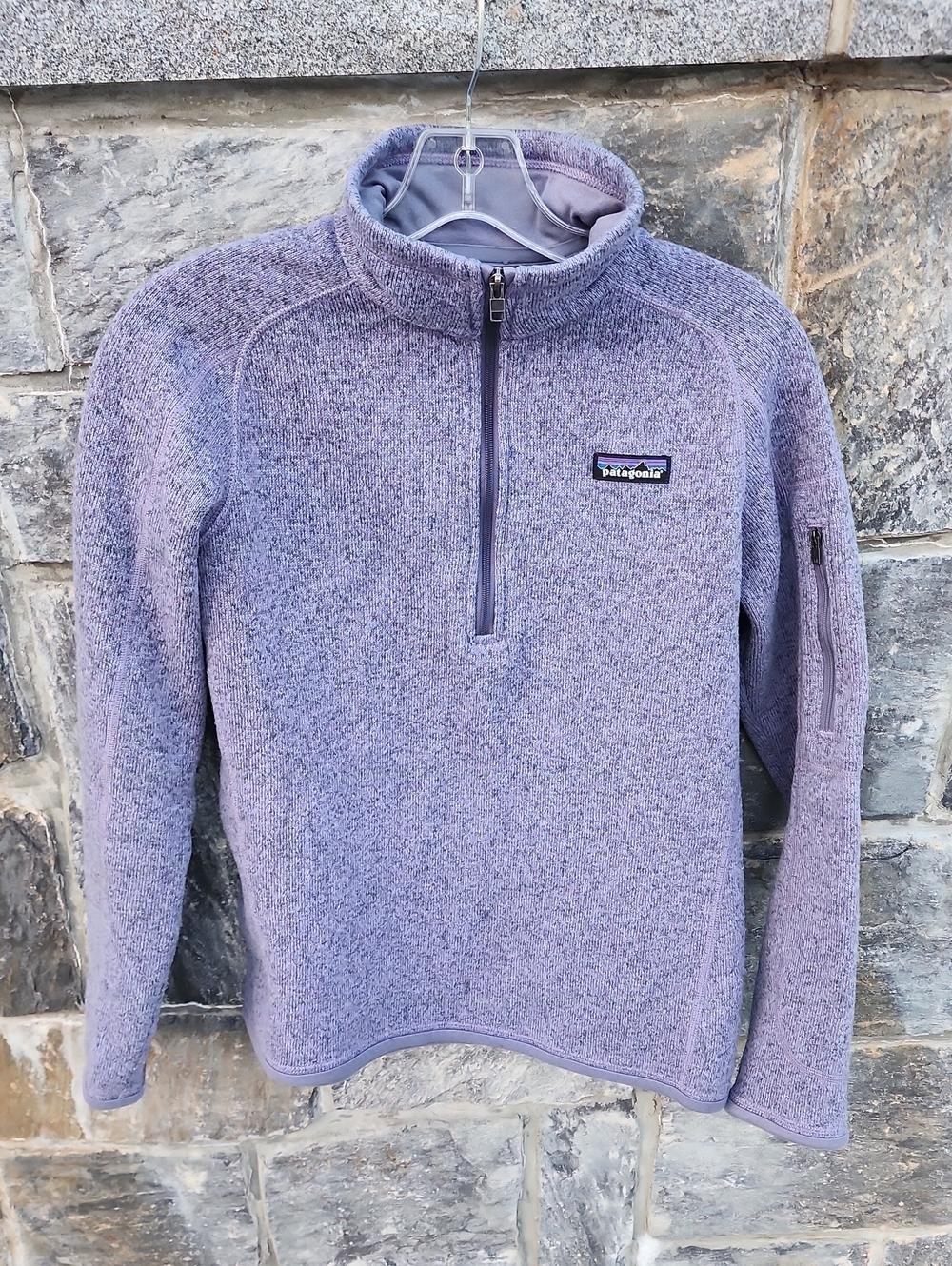Patagonia Better Sweater Heathered Light Purple Quarter-Zip Fleece Pullover sz M